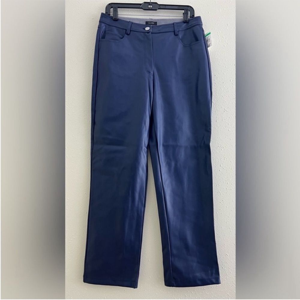 031 New Halogen® 5-Pocket Faux Leather Pants in Classic Blue Size 8 - Picture 2 of 11